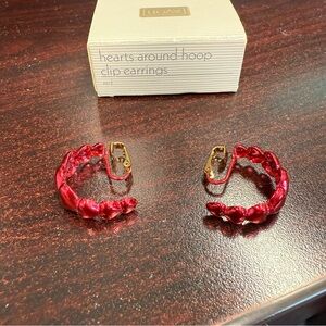 Avon Red “hearts around hoop” Hoop clip Earrings NIB vintage 1991